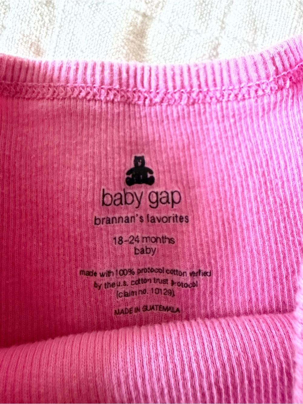 Gap Baby & Toddler Ribbed T-Shirt Phoebe Pink Size 18-24M - Picture 3 of 4